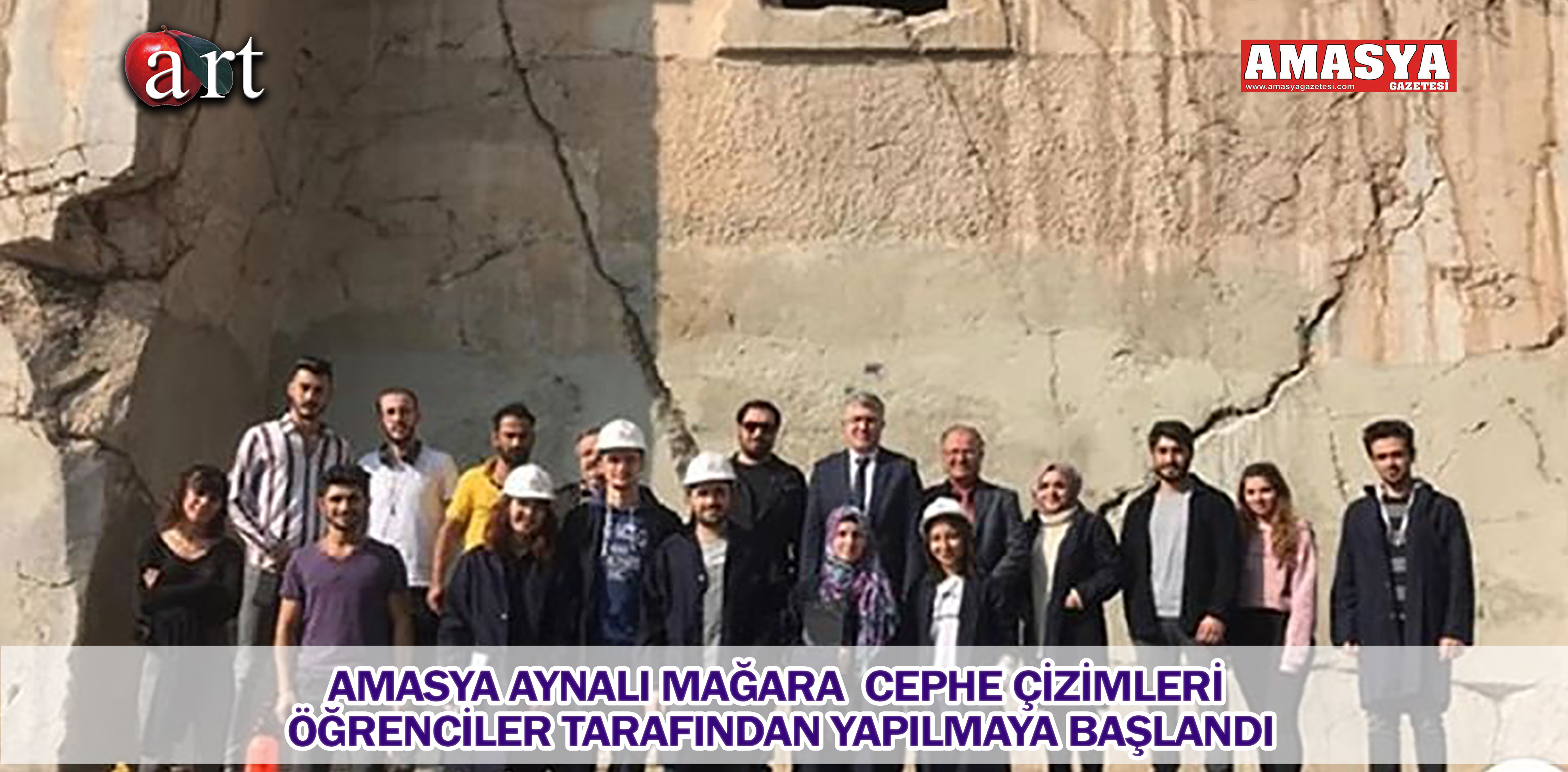 AMASYA AYNALI MAĞARA  CEPHE ÇİZİMLERİ ÖĞRENCİLER TARAFINDAN YAPILMAYA BAŞLANDI